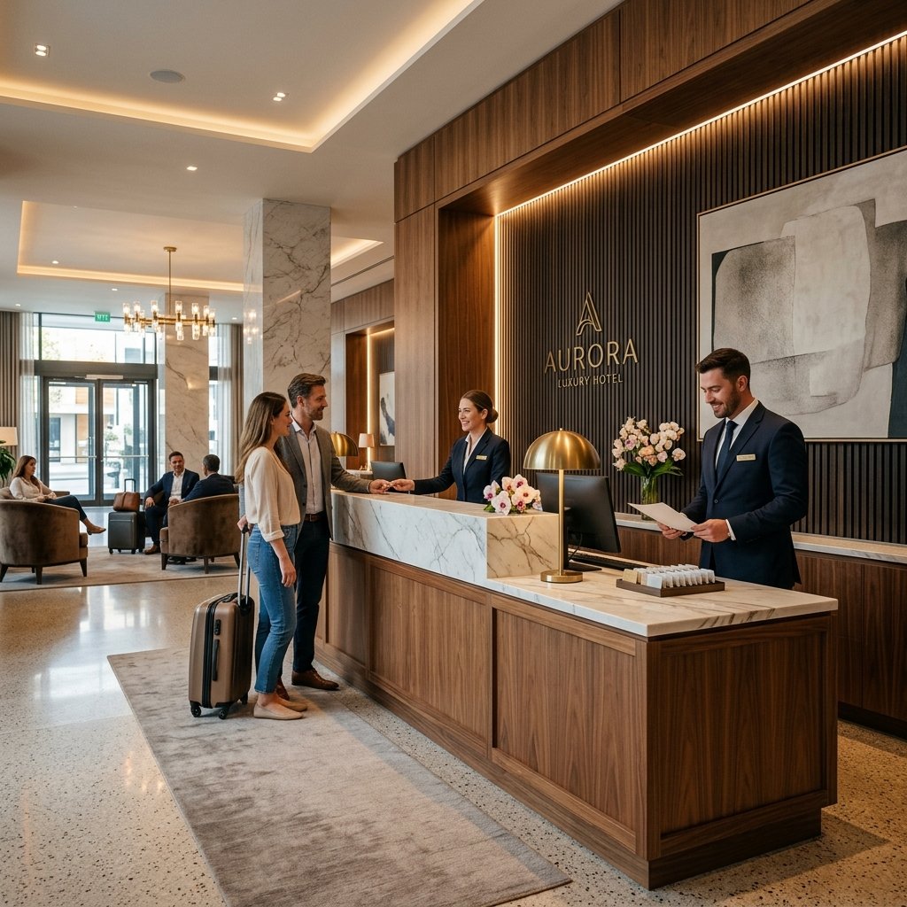 Paras Guest House Modern Reception Area