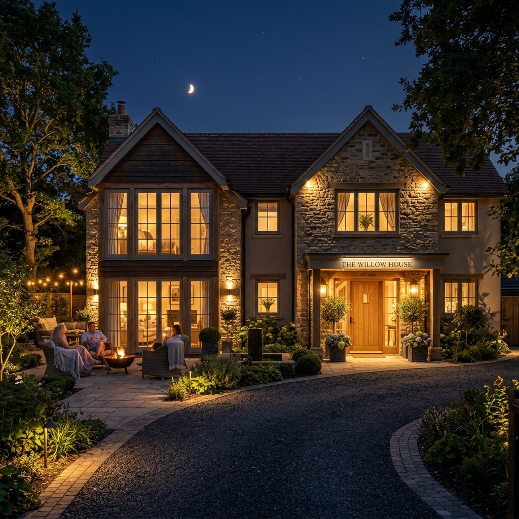 Paras Guest House Night Exterior Lighting